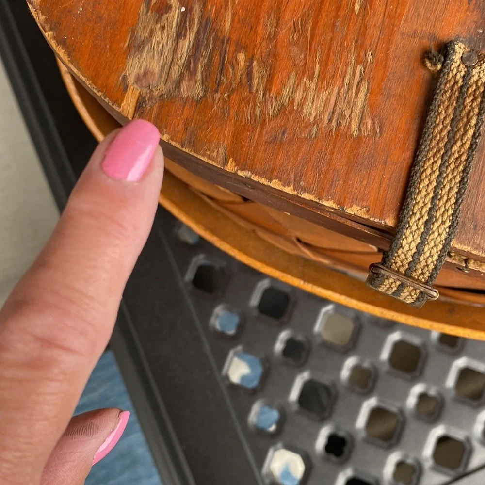 Vintage Woven Picnic Basket - Brown!